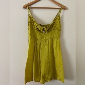 Yellow satin Urban Outfitters slip dress